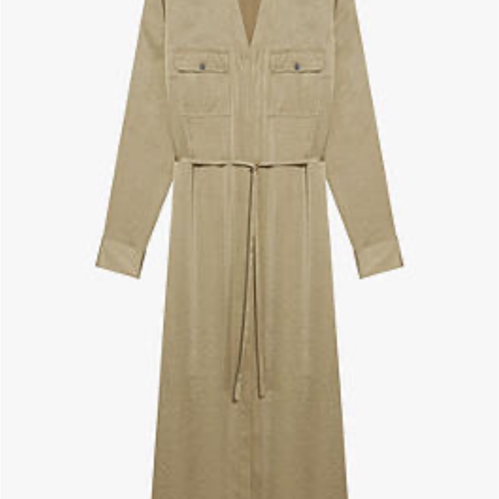 Beautiful silk Theory shirtdress! Worn only one time and dry cleaned…goldenTan